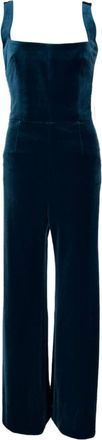 Galvan London Vesper Jumpsuit in Turquoise Velvet