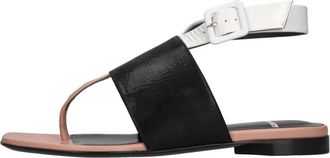 Pierre Hardy Platte Sandalen - Dames - Sandalen - Zwart - 38 EU - Leer - Schoenen
