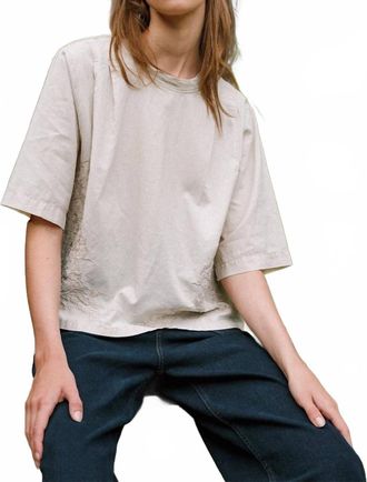 Indi & Cold Embroidered Cotton T-Shirt In Natural
