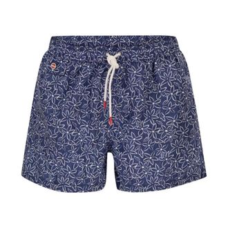 Kiton Badmode, Heren, Blauw, L, Polyester, Zwemshorts met bloemenprint