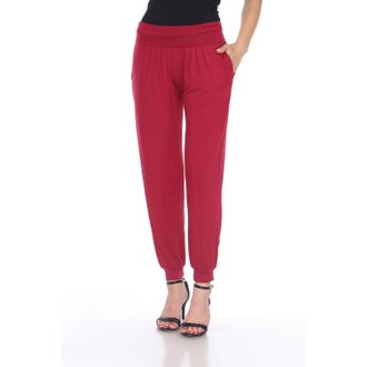 White Mark Womens Harem Pants In Brick Red
