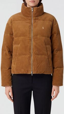 Polo Ralph Lauren Giubbotto corto trapuntato in velluto con logo Pony ricamato