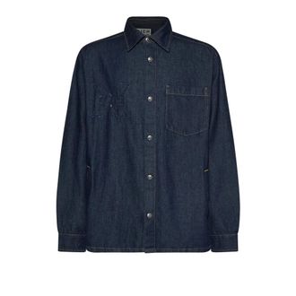 John Richmond Camicia con tasca applicata e costruzione sartoriale - Heren - Spijkeroverhemden - Blauw - XS - Overhemden