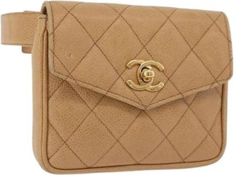 Chanel Pre-owned Waist Bag - Dames - Vintage Heuptassen - Beige - ONE Size - Leer - Vintage