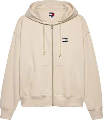 Tommy Jeans New Classic Zip-Hoodie - Heren - Vesten met rits - Beige - XS - Katoen - Hoodies & sweatvesten