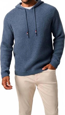 Johnnie-O Sami Merino Wool Sweater Hoodie In Wake