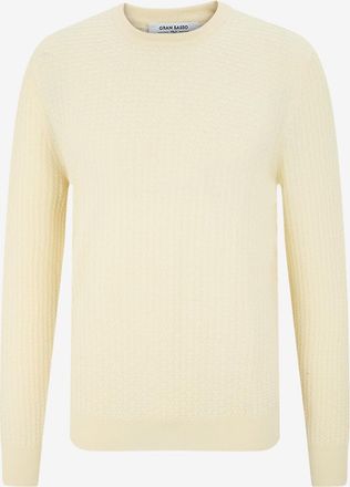 Gran Sasso Leichter Schurwollpullover im Korbflecht-Strick Vintage