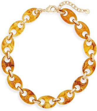 Nordstrom Resin Mariner Link Necklace in Amber- Gold at Nordstrom