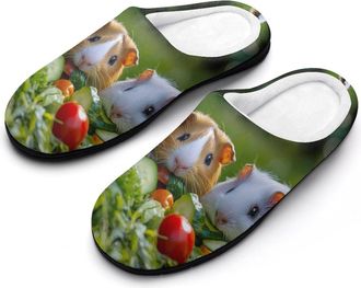 Generic Animal Three Guinea Pigs Womens Slippers Warm House Slippers Indoor House Shoes with Anti-Skid Rubber Sole