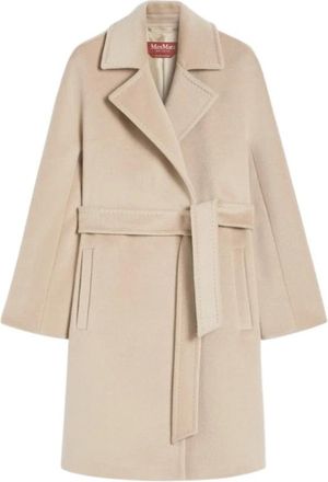 Max Mara Belted Coats - Dames - Jas met riem - Beige - XS - Leer - Jassen