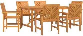 vidaXL Garden Dining Set 7 pcs Brown 150 x 90 x 74 cm Vidaxl