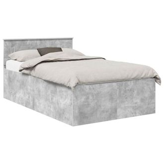 vidaXL Estructura De Cama Con Cabecera Gris Concreto 120 X 190 Cm Vidaxl