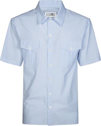 Maison Margiela Pinstripe Short-Sleeved Tailored Shirt