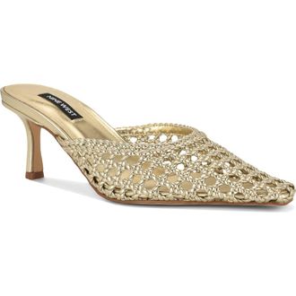 Nine West Camenlaw Woven Mule in Gold at Nordstrom, Size 6.5