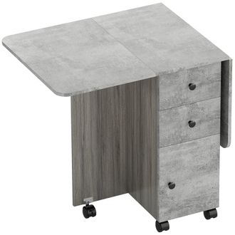 HOMCOM Mesa plegable comedor 120x60x76.5 cm gris