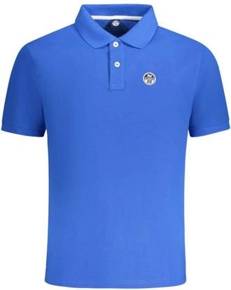 North Sails Tops, Heren, Blauw, XL, Katoen, Blauw Katoenen Poloshirt