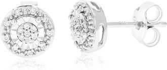 Vir Jewels 1/10 cttw Lab Grown Diamond Composite Earrings in Sterling Silver With Push Backs For Women