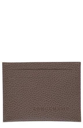 Longchamp Le Foulonn&eacute; Leather Card Case in Taupe at Nordstrom