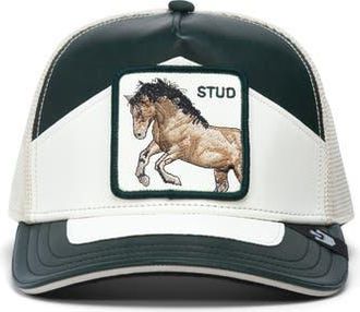 Goorin Brothers Moto Stud Faux Leather Trucker Hat in Green at Nordstrom Rack