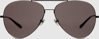 Gucci Pilot Frame Sunglasses, Black