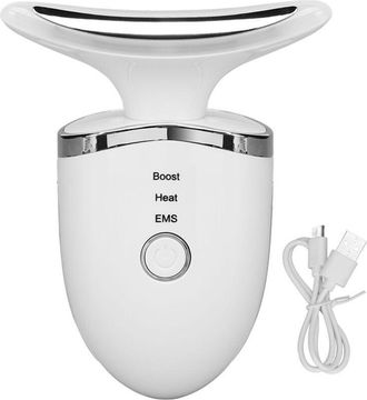 OEM Dispositivo De Estiramiento De Cuello Por Microcorriente Con Calor Y Luces De Colores - Blanco