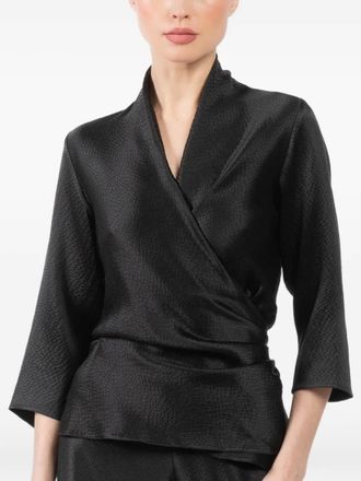 Peter Cohen Wikkelblouse - Zwart