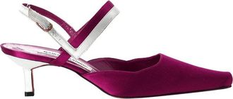 Manolo Blahnik Womens Crepe-Satin Kitten Heel Pump (Authentic Pre-Loved)