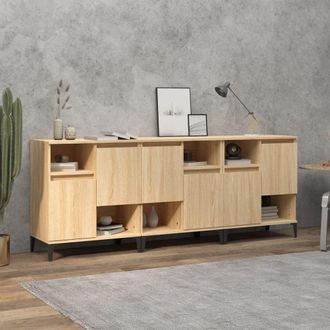 Berkfield Home Sideboards 3 pcs Sonoma Oak 60x35x70 cm Engineered Wood in Brown | Size: 60 x 35 x 70 cm