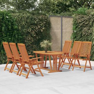 vidaXL Sillas De Jard&iacute;n Plegables 6 Uds Madera Maciza De Eucalipto Vidaxl