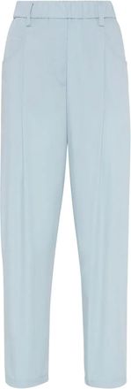 Brunello Cucinelli Pantaloni dritti con dettaglio Monili - Blu