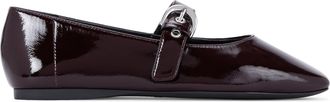 Kurt Geiger Womens Leather Nico Ballet Flats - Wine - Size UK 6
