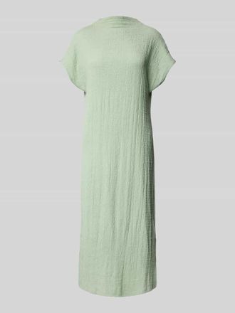 Tom Tailor Denim Flie&szlig;endes Midi-Kleid mit Stehkragen in Schilf, Gr&ouml;&szlig;e XS
