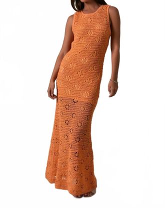 Le Lis Blanc Deux Portugal Crochet Maxi Dress In Orange