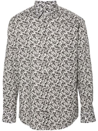 Karl Lagerfeld floral-print poplin shirt - Grey