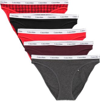 Calvin Klein logo-waistband briefs (pack of five) - Red