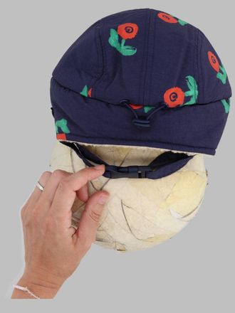 Bobo Choses B226AI024K_411 Bloom-Motif Polyamide Bucket Hat - Navy
