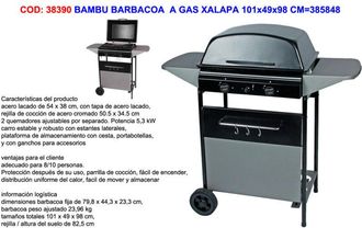 Somagic Fplus Bambu Barbacoa A Gas Xalapa 101x49x98 Cm 385848, Bambu Barbacoa A Gas Xalapa 101x49x98 Cm 385848