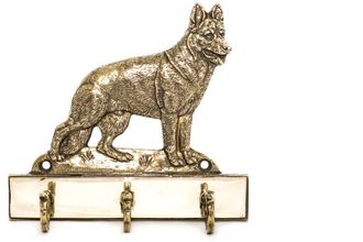 OEM Pastor Alem&aacute;n, Alsaciano: Colgador De Llaves Con Perro, Soporte De Lat&oacute;n Para Accesorios De Perros, Elegante Decoraci&oacute;n De Pasillo De Art-dog