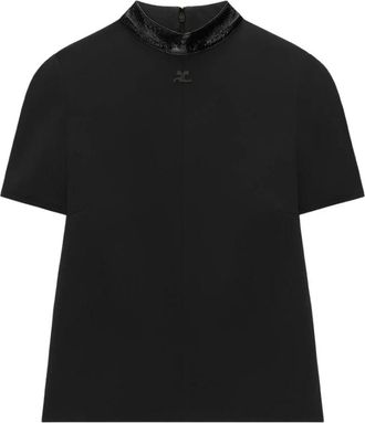 Courr&egrave;ges Top - Dames - T-shirts - Zwart - 2XS - Tops