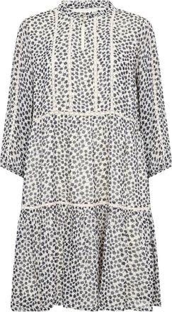 Part Two Navy Mini Grid Flower Jurk - Dames - Korte kleedjes - Zwart - L - Kleedjes