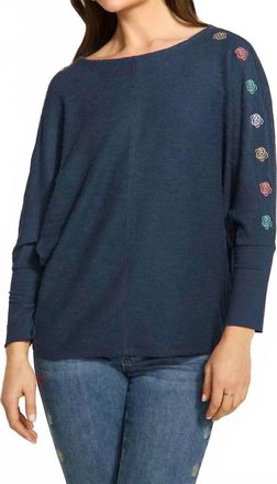 FDJ Nessie Batwing Top In Navy