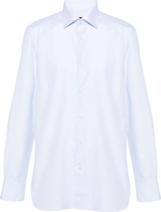 Ermenegildo Zegna mini-check shirt - men - Cotton - 44 - Blue