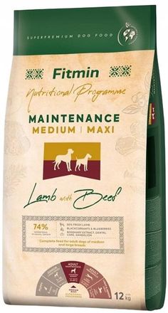 OEM Fitmin Dog Maintenance Maxi/medium Alimento Seco Para Perros Cordero 12 Kg