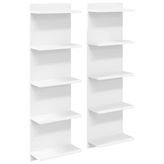 vidaXL Estante De Pared 2 Uds. Blanco 30 X 15 X 100 Cm Vidaxl