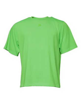 Dolce & Gabbana Green Logo Polyester Crew Neck Mens T-shirt