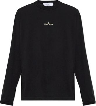 Stone Island Oversized T-shirt - Heren - Longsleeves - Zwart - S - Katoen - Tops