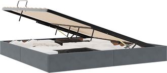 vidaXL Estructura De Cama Ottoman Gris Oscuro 200 X 200 Cm Terciopelo Vidaxl