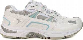 Vionic Womens Leather Walking Sneakers In White/blue