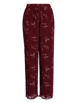 A|X Armani Exchange foliage-print trousers - women - Viscose/Polyester - 2 - Red