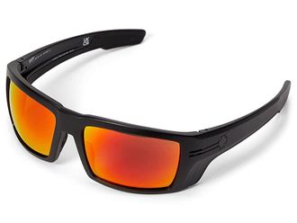 Spy Rebar Fashion Sunglasses Ansi Matte Black Happy Bronze Red Spectra Mirror, Polycarbonate